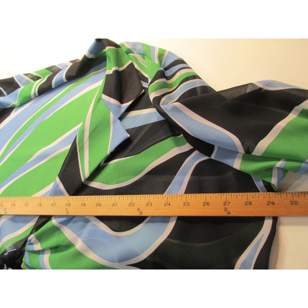 Cato Sheer Tie Front Cover Up Blouse Women 26W Multicolor Geometric Kimono Top - Picture 7 of 11